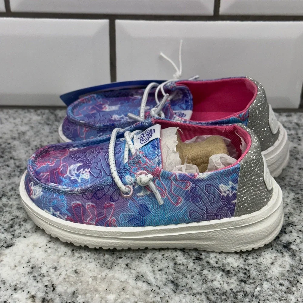 Hey Dude Kids C7 Wendy Loafer Blue Lavender My Little Pony Glitter Magic Limited